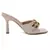 Latte Quilted High Heeled Slide Sandals