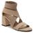 Strappy Block Heel Sandals in Nude