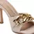Latte Quilted High Heeled Slide Sandals