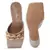Latte Quilted High Heeled Slide Sandals