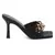 Black Quilted High Heeled Slide Sandals