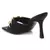 Black Quilted High Heeled Slide Sandals