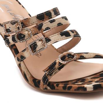 Times Up High Heeled Strappy Leopard Print Sandals 4