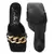 Black Quilted High Heeled Slide Sandals