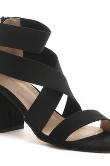 Strappy Block Heel Sandals in Black