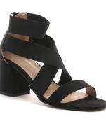 Strappy Block Heel Sandals in Black
