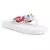 White Chunky Metal Thong Sandals