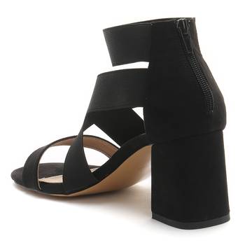 Strappy Block Heel Sandals in Black 3