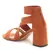 Strappy Block Heel Sandals in Rust