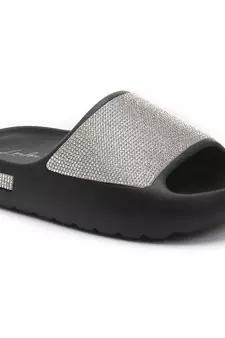 Black Diamante Pool Sliders