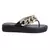 Black Gold Chunky Metal Thong Sandals