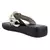 Black Gold Chunky Metal Thong Sandals