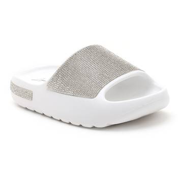 White Diamante Pool Sliders 1