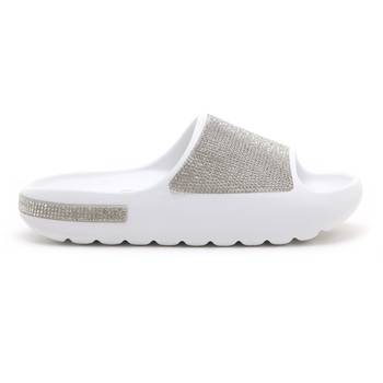 White Diamante Pool Sliders 2
