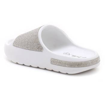 White Diamante Pool Sliders 3