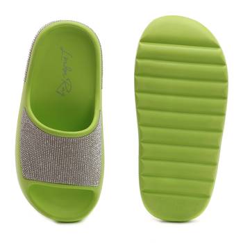 Green Diamante Pool Sliders 5