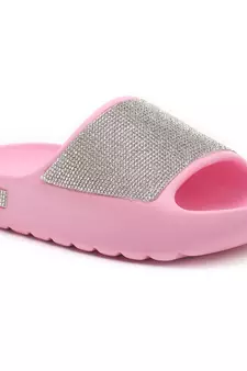 Pink Diamante Pool Sliders 
