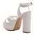 Platform Heeled Sandals in White 