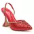 Glitter Spool Heel Sandal in Red