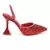 Glitter Spool Heel Sandal in Red