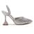 Glitter Spool Heel Sandal in Silver