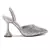 Glitter Spool Heel Sandal in Silver