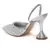 Glitter Spool Heel Sandal in Silver