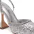 Glitter Spool Heel Sandal in Silver