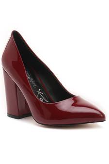 Block Heeled Formal Pumps in Burgundy