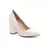 Block Heeled Formal Pumps in White