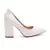 Block Heeled Formal Pumps in White