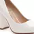 Block Heeled Formal Pumps in White