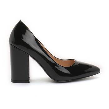 Block Heeled Formal Pumps in Black 2