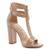 Croc Block Heel Sandal in Nude