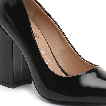 Block Heeled Formal Pumps in Black 4