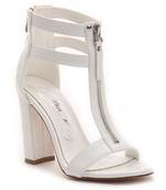 Croc Block Heel Sandal in White