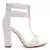 Croc Block Heel Sandal in White