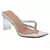 Crystal Lined Thong Block Heeled Sandal in White