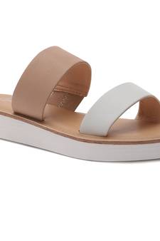 Esme Double Strap Nude Platform Sandal 