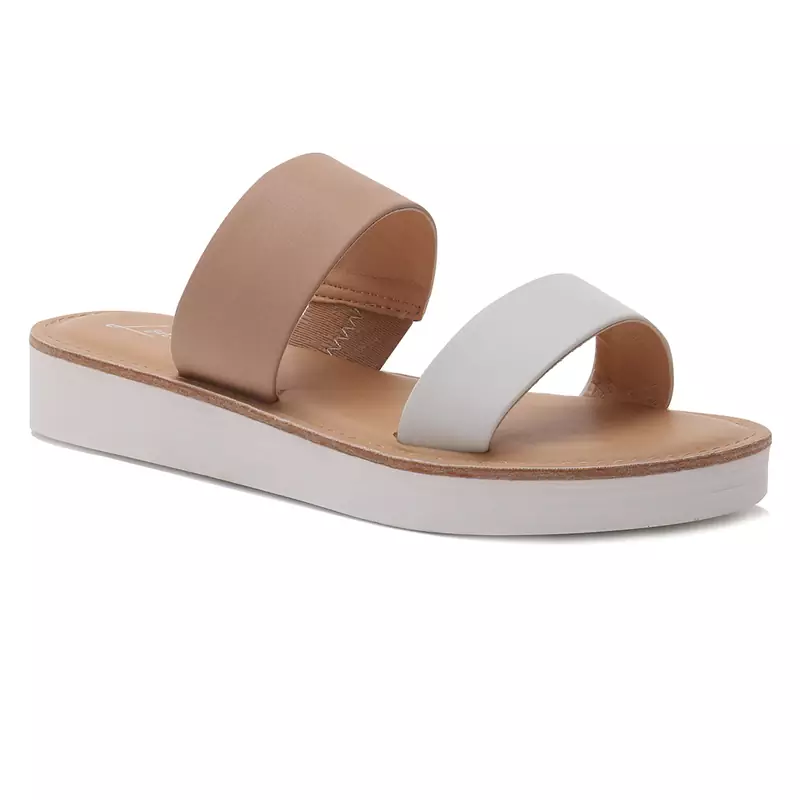 Esme Double Strap Nude Platform Sandal 