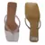 Crystal Lined Thong Block Heeled Sandal in White