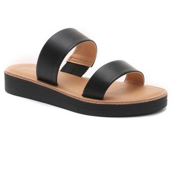 Esme Double Strap Black Platform Sandal 1