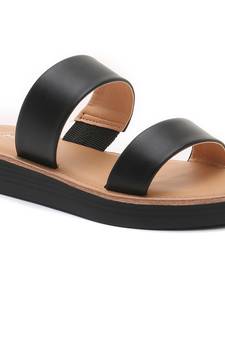 Esme Double Strap Black Platform Sandal