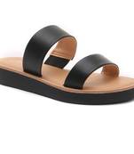 Esme Double Strap Black Platform Sandal