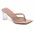 Crystal Lined Thong Block Heeled Sandal in Nude