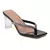 Crystal Lined Thong Block Heeled Sandal in Black