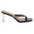 Crystal Lined Thong Block Heeled Sandal in Black