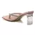 Crystal Lined Thong Block Heeled Sandal in Nude