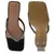 Crystal Lined Thong Block Heeled Sandal in Black