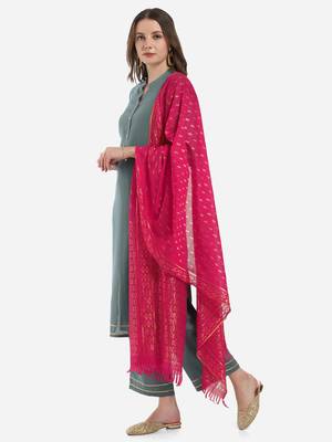 Teal plain cotton silk ethnic-kurtis 2